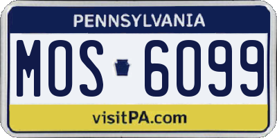 PA license plate MOS6099