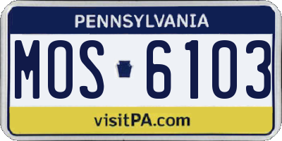 PA license plate MOS6103