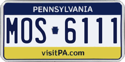 PA license plate MOS6111