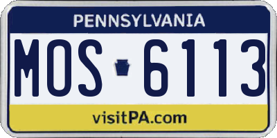 PA license plate MOS6113