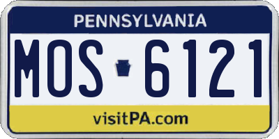 PA license plate MOS6121