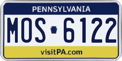PA license plate MOS6122