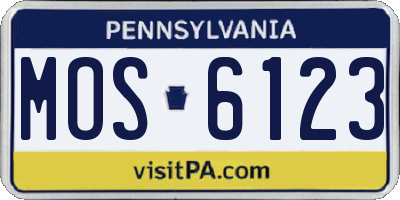 PA license plate MOS6123