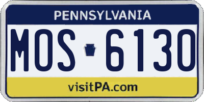 PA license plate MOS6130