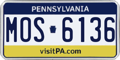 PA license plate MOS6136