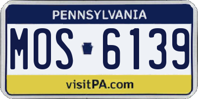 PA license plate MOS6139