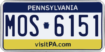 PA license plate MOS6151