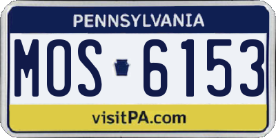 PA license plate MOS6153