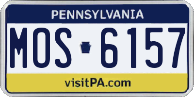 PA license plate MOS6157