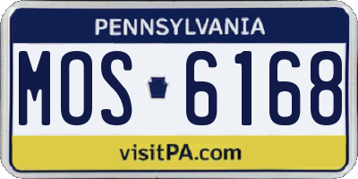 PA license plate MOS6168