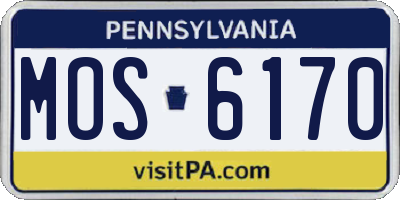 PA license plate MOS6170