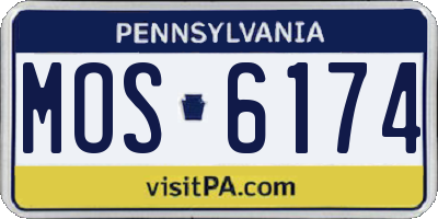 PA license plate MOS6174