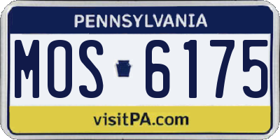 PA license plate MOS6175