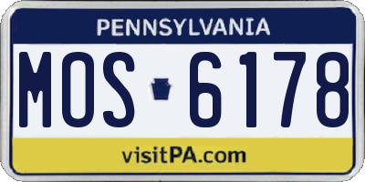 PA license plate MOS6178