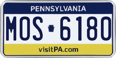 PA license plate MOS6180