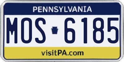PA license plate MOS6185