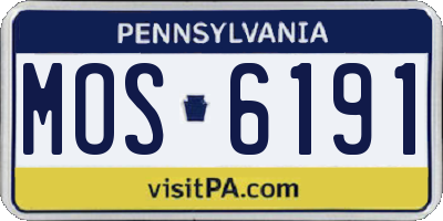 PA license plate MOS6191