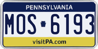 PA license plate MOS6193