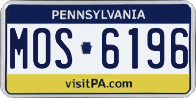 PA license plate MOS6196