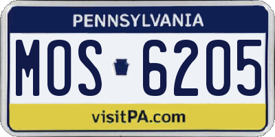PA license plate MOS6205