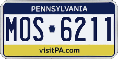 PA license plate MOS6211