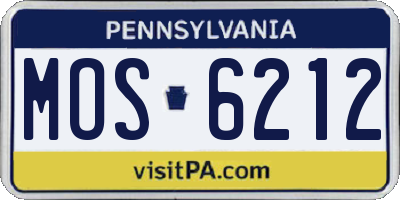 PA license plate MOS6212