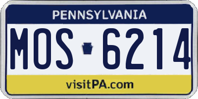 PA license plate MOS6214