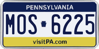 PA license plate MOS6225
