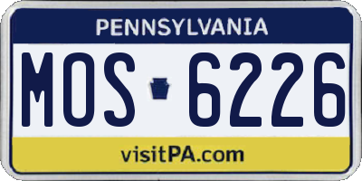 PA license plate MOS6226