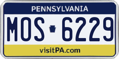 PA license plate MOS6229