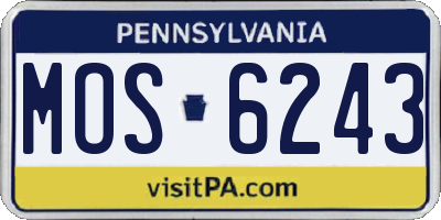 PA license plate MOS6243