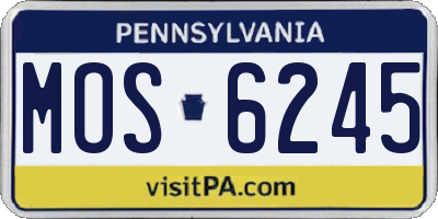 PA license plate MOS6245