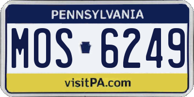 PA license plate MOS6249