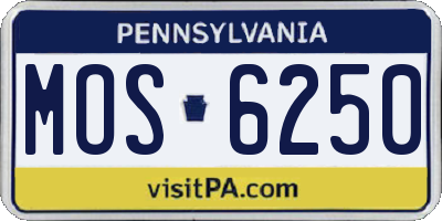 PA license plate MOS6250