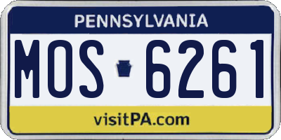 PA license plate MOS6261