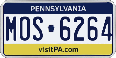 PA license plate MOS6264