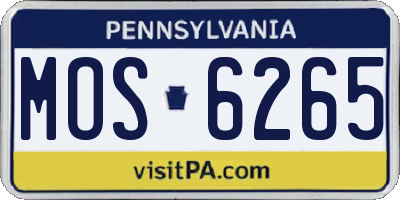PA license plate MOS6265