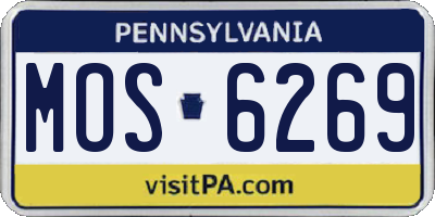 PA license plate MOS6269