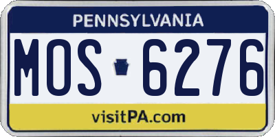 PA license plate MOS6276