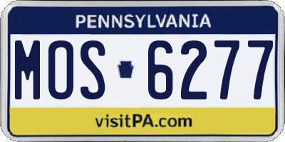 PA license plate MOS6277