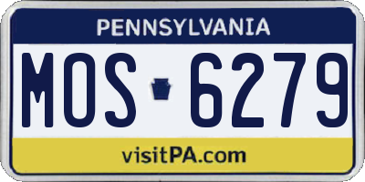 PA license plate MOS6279
