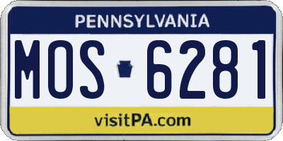 PA license plate MOS6281
