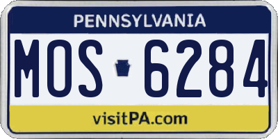 PA license plate MOS6284