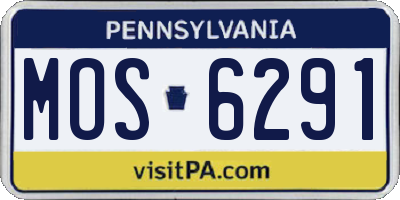 PA license plate MOS6291