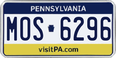 PA license plate MOS6296
