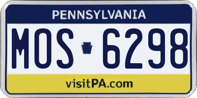 PA license plate MOS6298