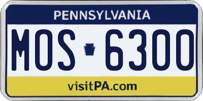 PA license plate MOS6300