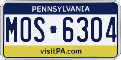 PA license plate MOS6304
