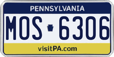PA license plate MOS6306