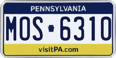 PA license plate MOS6310